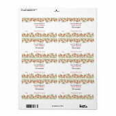 Aangepaste baketiketten Rode Waterverf Bloemen van Etiket (Full Sheet)