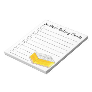 Aangepaste baking heeft het Lemon-vierkant nodig o Notitieblok