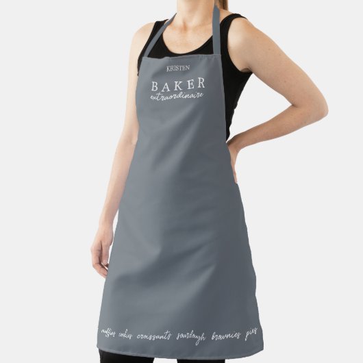 Aangepaste bakker Extraordinaire grijs groot Schort (Insitu)
