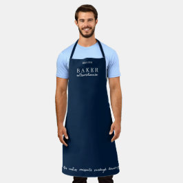 Aangepaste bakker Extraordinaire marineblauw groot Schort