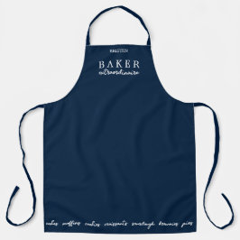Aangepaste bakker Extraordinaire marineblauw groot Schort
