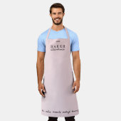 Aangepaste bakker Extraordinaire Roze Grote Schort (Gedragen)