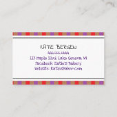 Aangepaste bakkerij | Cute Whimsical Cupcakes Visitekaartje (Achterkant)