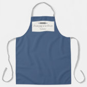 Aangepaste Bakkerij Naam Blauw Mannelijke Versie C Schort (Voorkant)