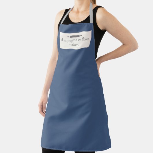 Aangepaste Bakkerij Naam Blauw Mannelijke Versie C Schort (Insitu)