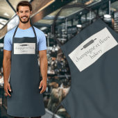 Aangepaste Bakkerij Naam Deep Midnight Blue Chef + Schort