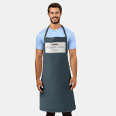 Aangepaste Bakkerij Naam Deep Midnight Blue Chef + Schort (Gedragen)