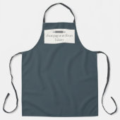 Aangepaste Bakkerij Naam Deep Midnight Blue Chef + Schort (Voorkant)