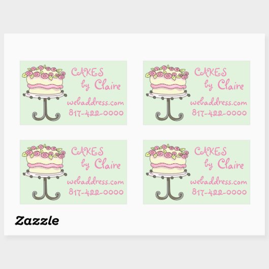 Aangepaste bakkerij rechthoekige sticker (Vel)