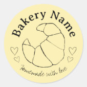 Aangepaste bakkerij Stickers | Croissant en harten (Voorkant)