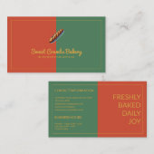 Aangepaste Bakkerij Terracotta, Groen, Mosterdgeel Visitekaartje (Voorkant / Achterkant)