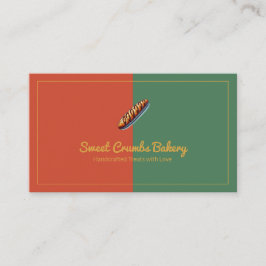 Aangepaste Bakkerij Terracotta, Groen, Mosterdgeel Visitekaartje