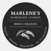 Aangepaste bakkerij Thuisgemaakte etenswaren Klass Ronde Sticker (Voorkant)