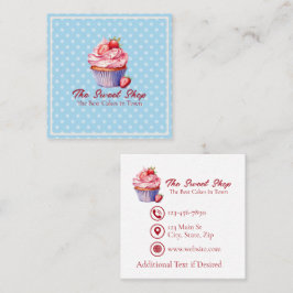 Aangepaste bakkerij visitekaart | Blauwe Cupcake T Afsprakenkaartje