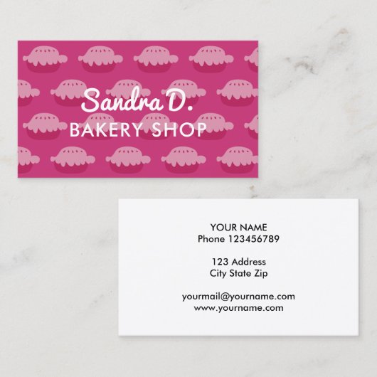 Aangepaste bakkerij winkel visitekaartje sjabloon  (Voorkant / Achterkant)