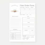 Aangepaste bakkerijbestellingsformulieren na de in post-it® notes (Voorkant)