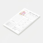 Aangepaste bakkerijbestellingsformulieren na de in post-it® notes (Schuin)