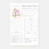 Aangepaste bakkerijbestellingsformulieren na de in post-it® notes (Voorkant)