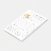 Aangepaste bakkerijbestellingsformulieren na de in post-it® notes (Schuin)