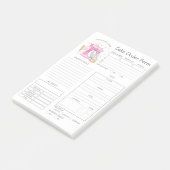 Aangepaste bakkerijbestellingsformulieren na de in post-it® notes (Schuin)