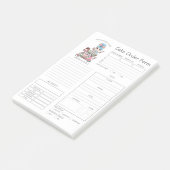 Aangepaste bakkerijbestellingsformulieren na de in post-it® notes (Schuin)