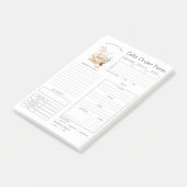 Aangepaste bakkerijbestellingsformulieren na de in post-it® notes (Schuin)