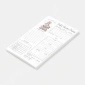 Aangepaste bakkerijbestellingsformulieren na de in post-it® notes (Schuin)