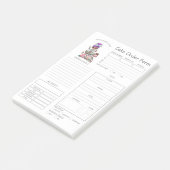 Aangepaste bakkerijbestellingsformulieren na de in post-it® notes (Schuin)