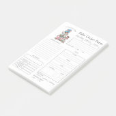 Aangepaste bakkerijbestellingsformulieren na de in post-it® notes (Schuin)