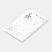 Aangepaste bakkerijbestellingsformulieren na de in post-it® notes (Schuin)