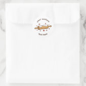 Aangepaste bakkerijlabelsticker | Deegroller Bakke Ronde Sticker (Tas)
