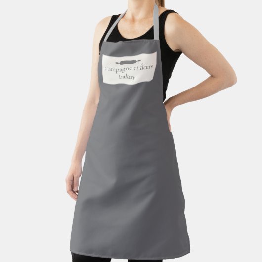 Aangepaste bakkerijnaam Kool Gray Chef of Personee Schort (Insitu)
