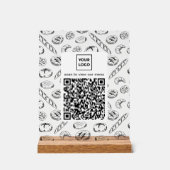 Aangepaste bakkerijpatroon QR-code tafelkaart Acryl Bord (Voorkant)