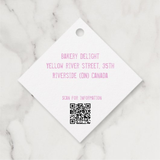 Aangepaste bakkerijproducten met eenvoudige qr-cod bedankjes labels (Achterkant)