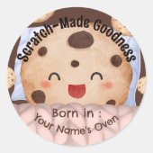 Aangepaste bakkerijsticker | Van scratch gemaakte Ronde Sticker (Voorkant)