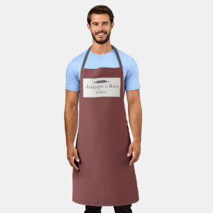 Aangepaste bakkernaam Antiek Brick Red Chef of Per Schort