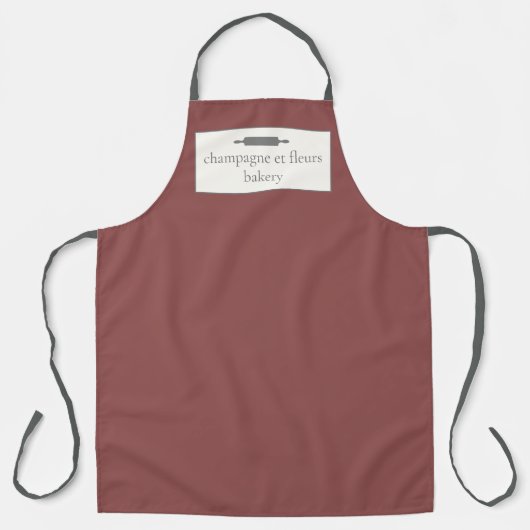 Aangepaste bakkernaam Antiek Brick Red Chef of Per Schort (Voorkant)