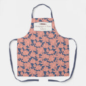 Aangepaste bakkernaam Blauw en Roze Lotus Chef of  Schort (Voorkant)