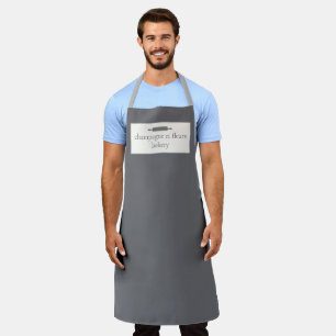 Aangepaste bakkernaam Charcoal Grey Chef of Person Schort