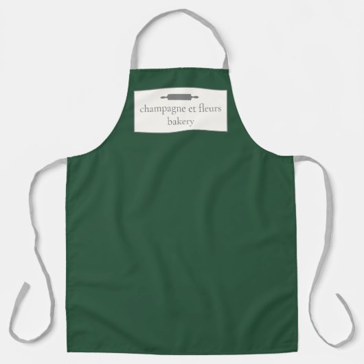 Aangepaste bakkernaam Deep Forest Green Chef of Pe Schort (Voorkant)
