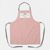 Aangepaste bakkernaam Eenvoudig roze + grijze Chef Schort (Voorkant)