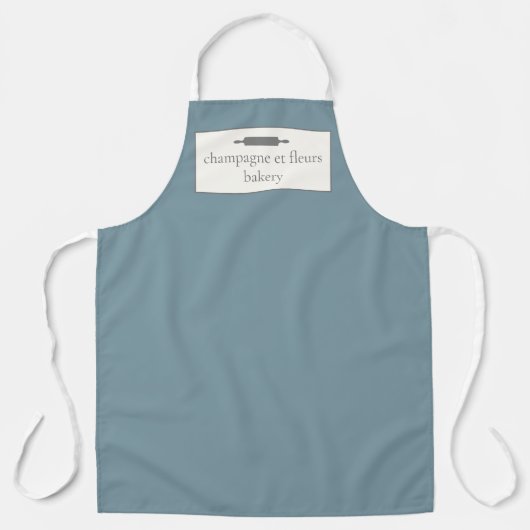 Aangepaste bakkernaam Stone Blue Chef of Staff Apr Schort (Voorkant)