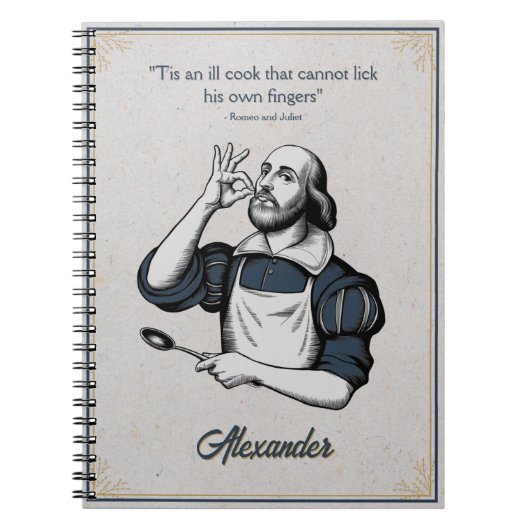 Aangepaste bakrecepten Chef Elegant Notitieboek (Voorkant)