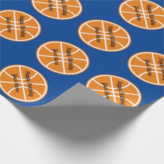 Aangepaste baksetball Vogeldag sport Cadeaupapier (Hoek)