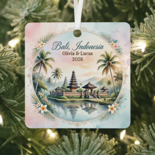 Aangepaste Bali Indonesië Huwelijksreis Aandenken Metalen Ornament
