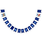 Aangepaste balk Mitzvah Blue Vlaggetjes (Alle)