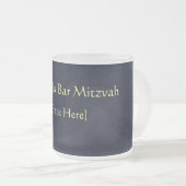 Aangepaste balk Mitzvah Frosted Glass Mok Favors (Voorkant rechts)