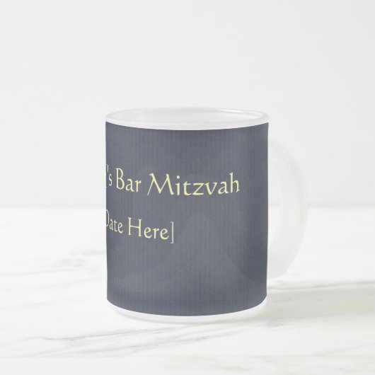 Aangepaste balk Mitzvah Frosted Glass Mok Favors (Voorkant rechts)