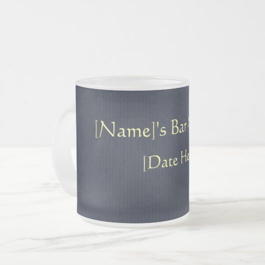 Aangepaste balk Mitzvah Frosted Glass Mok Favors (Voorkant links)