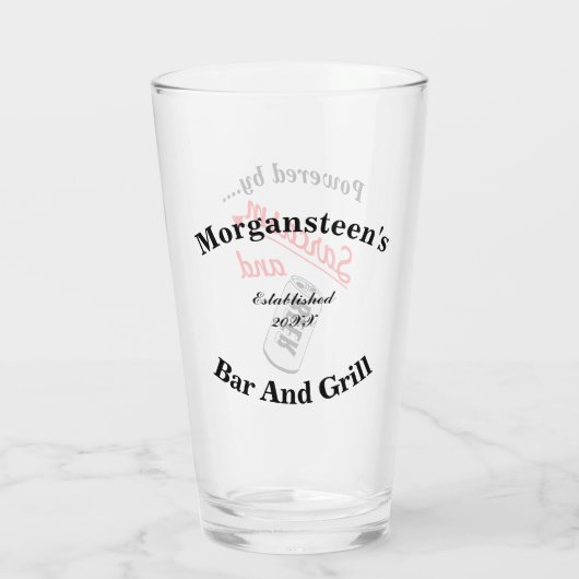 Aangepaste balk of balk met Sarcasm en Bier Glas (Achterkant)